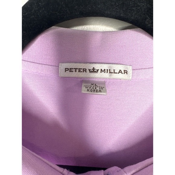 Peter Millar Shirt Men XL Purple Polo Golf Preppy Button Cotton Casual - Picture 4 of 15